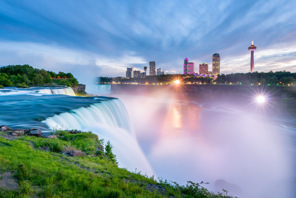 Niagara Falls from the New York, USA side, looking out into Ontario, Canada