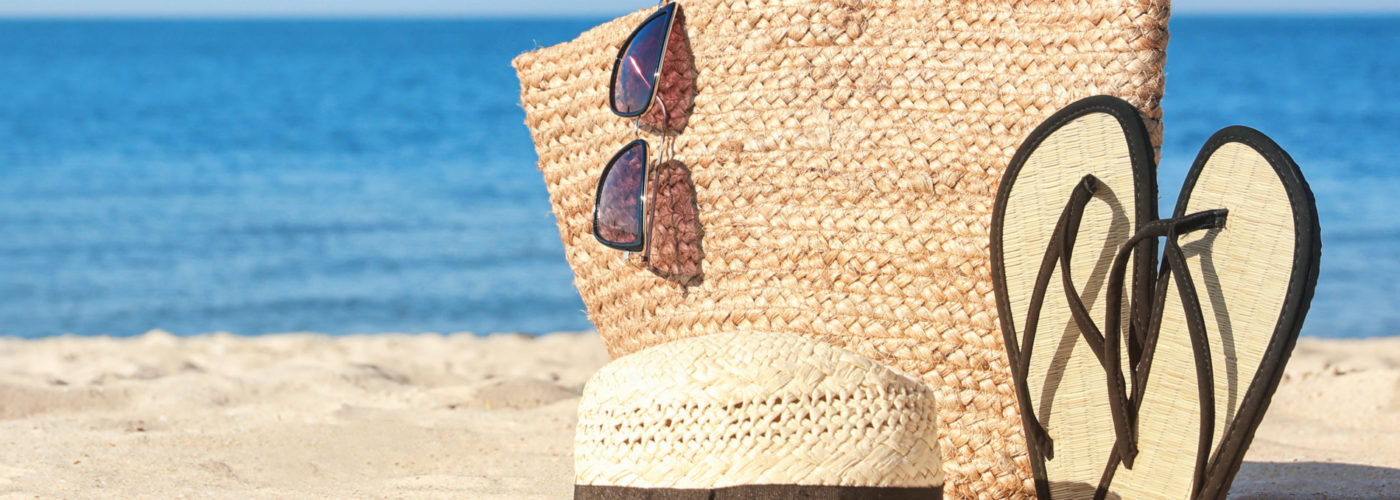 Beach bag on the beach