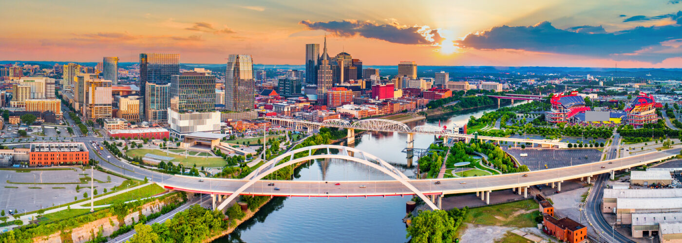 Skyline of Tennessee from bird's eye view