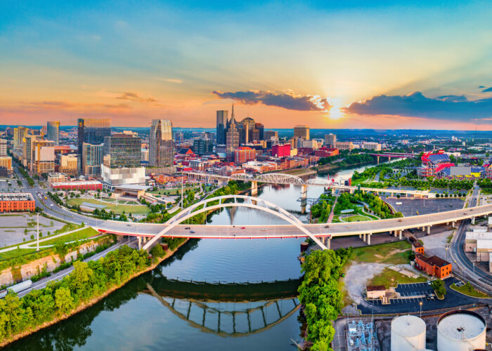 Skyline of Tennessee from bird's eye view