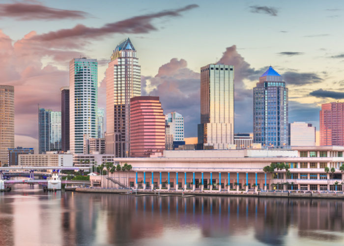 Tampa, Florida skyline at dusk