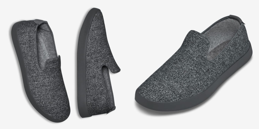 Three views of the Allbirds The Sockless Slip-On