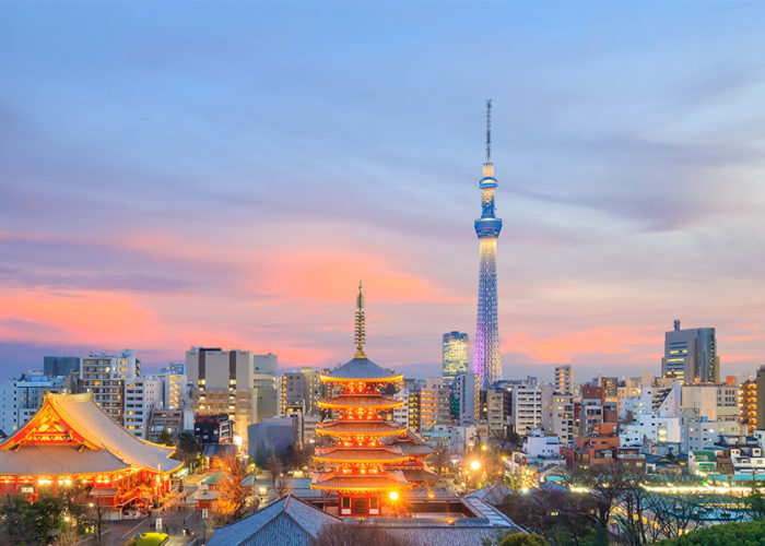 Tokyo skyline at dusk