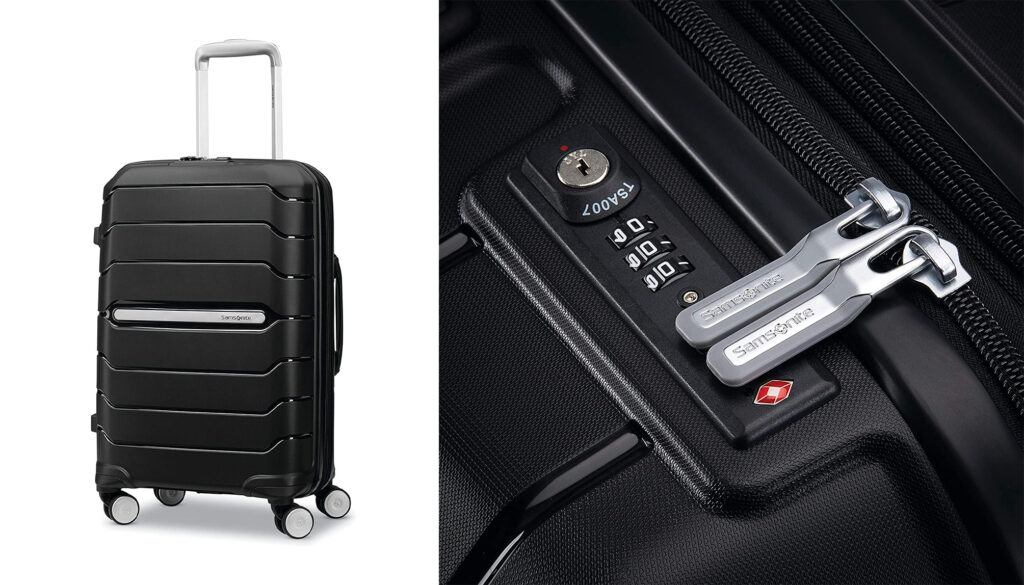 Full view and close up of the Best Samsonite Freeform Carry-on Spinner