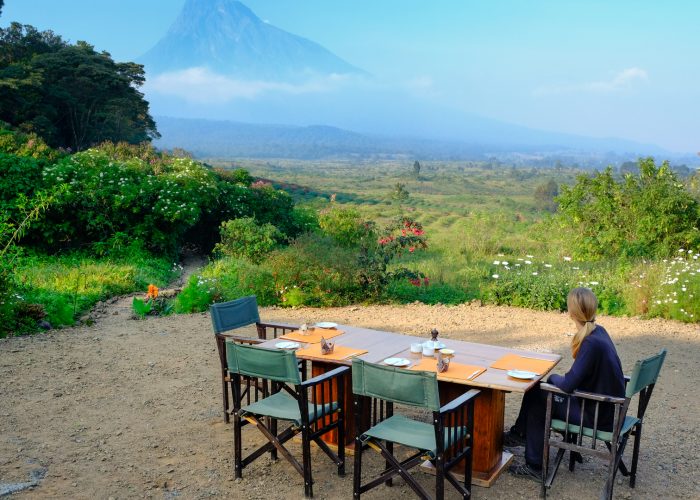 woman on luxury safari overlooking scenery