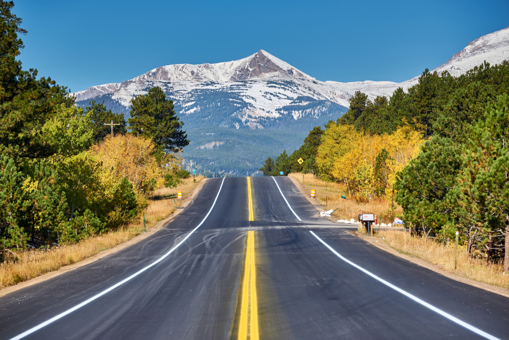 highway in rocky mountains