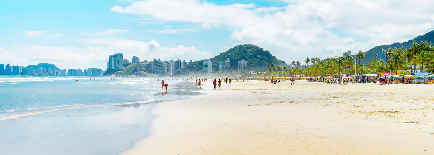 Brazilian seacoast, Praia da Enseada beach at Guaruja SP, Brazil.