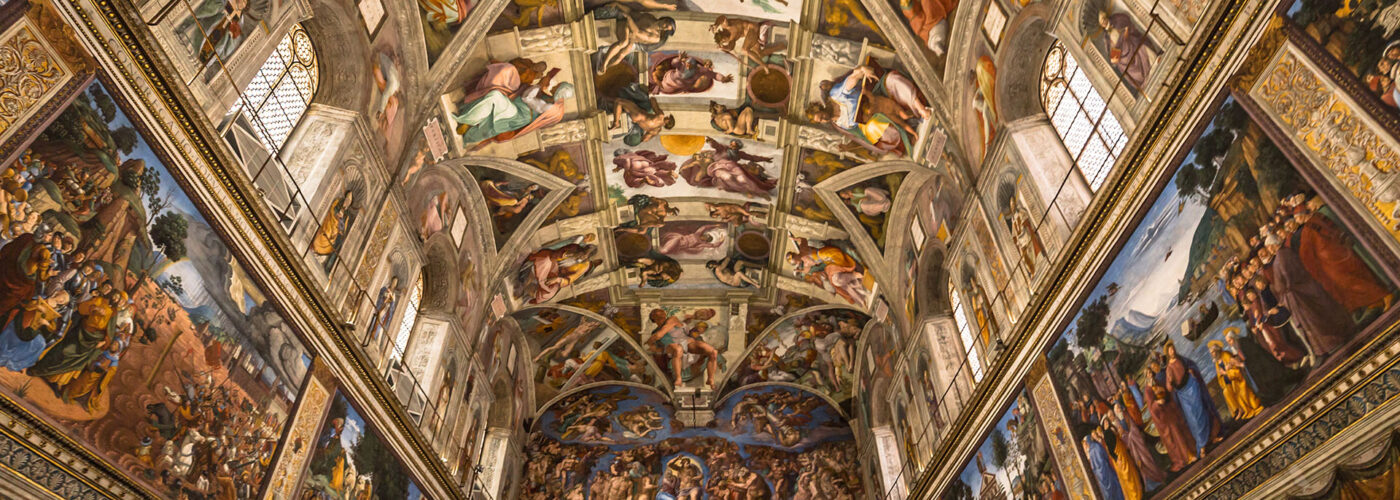 sistine chapel ceiling vatican rome.