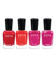 Pink and red nail polish set